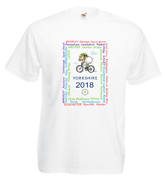 YORKSHIRE TOUR 2018  Commemorative tee shirt.  Adult and child sizes