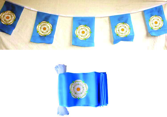 Polyester bunting . 10 flags. Each flag 6 x 4