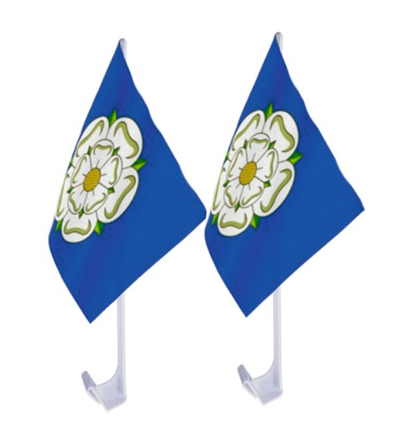 Car flags.  Pack of two for each side of your car. Features the Yorkshire Rose