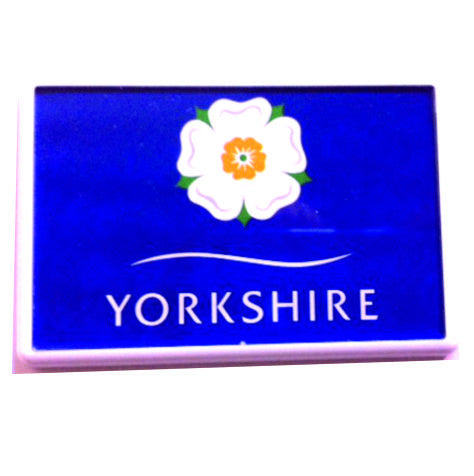 Clear acrylic fridge magnet with a design of the Yorkshire Rose