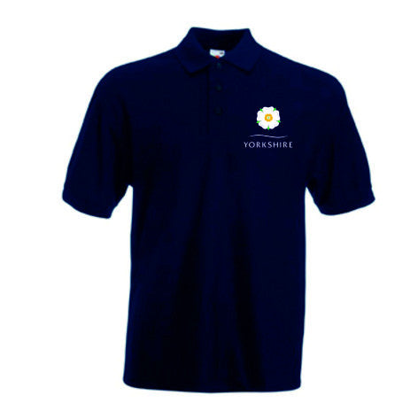Yorkshire Rose Navy Polo Shirt