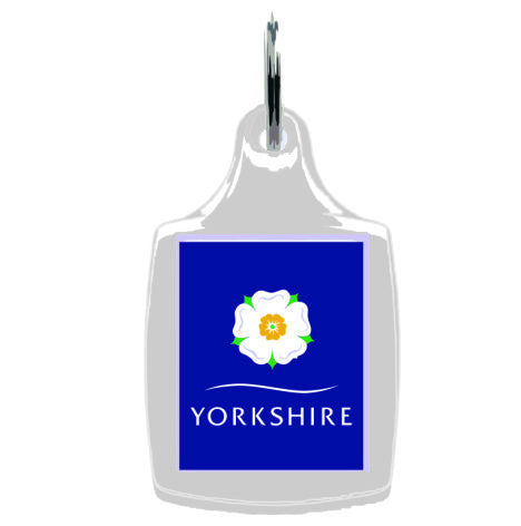 Yorkshire Rose White  Acrylic Keyfob